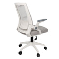 Silla de Oficina Ergonómica de Malla Transpirable, Silla de Escritorio Ajustable con Reposabrazos para Home Office, Color Gris