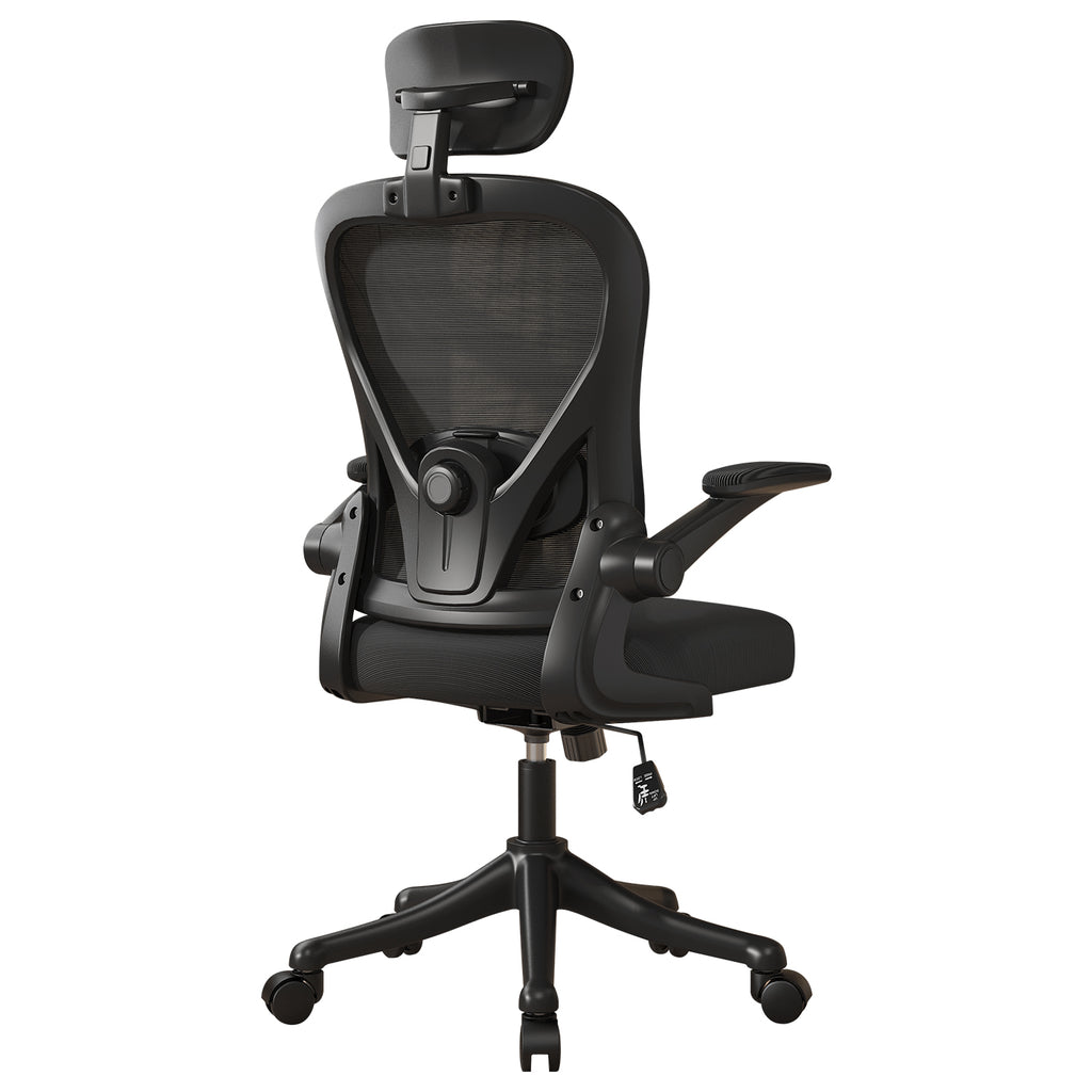 VIDITA |Silla de Oficina Ergonómica Malla Transpirable Negra | Reposapiés, Soporte Lumbar Ajustable, Altura Regulable, Giro 360°