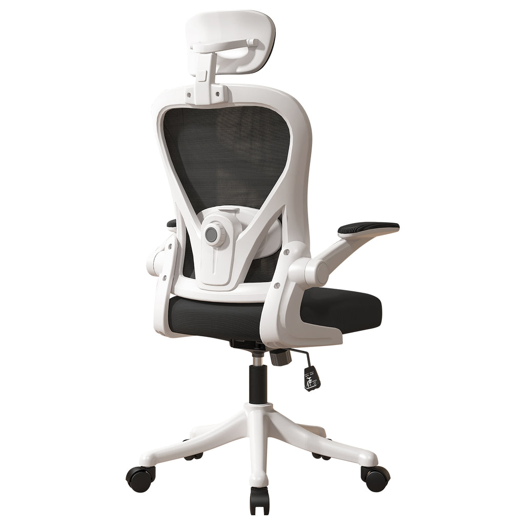 VIDITA｜Silla Ergonómica de Oficina Malla Negra Transpirable con Reposacabezas Ajustable, Soporte Lumbar Regulable, Altura Elevable, Giratoria 360°, Apoyabrazos Ajustables Ideal para Teletrabajo, Estudio y Gaming Casual en Casa