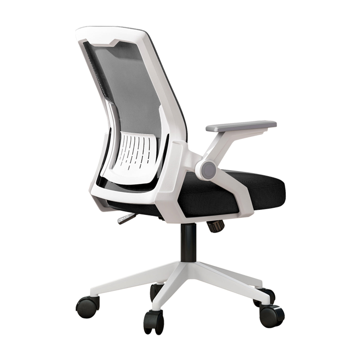 Silla de oficina ergonomica con Respaldo de Malla Transpirable Color Gris | Reposabrazos ajustables, cojín del asiento relleno de látex,sillas para escritorio para el hogar Home Office