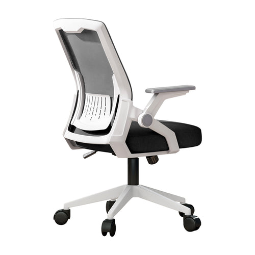 Silla de oficina ergonomica con Respaldo de Malla Transpirable Color Gris | Reposabrazos ajustables, cojín del asiento relleno de látex,sillas para escritorio para el hogar Home Office