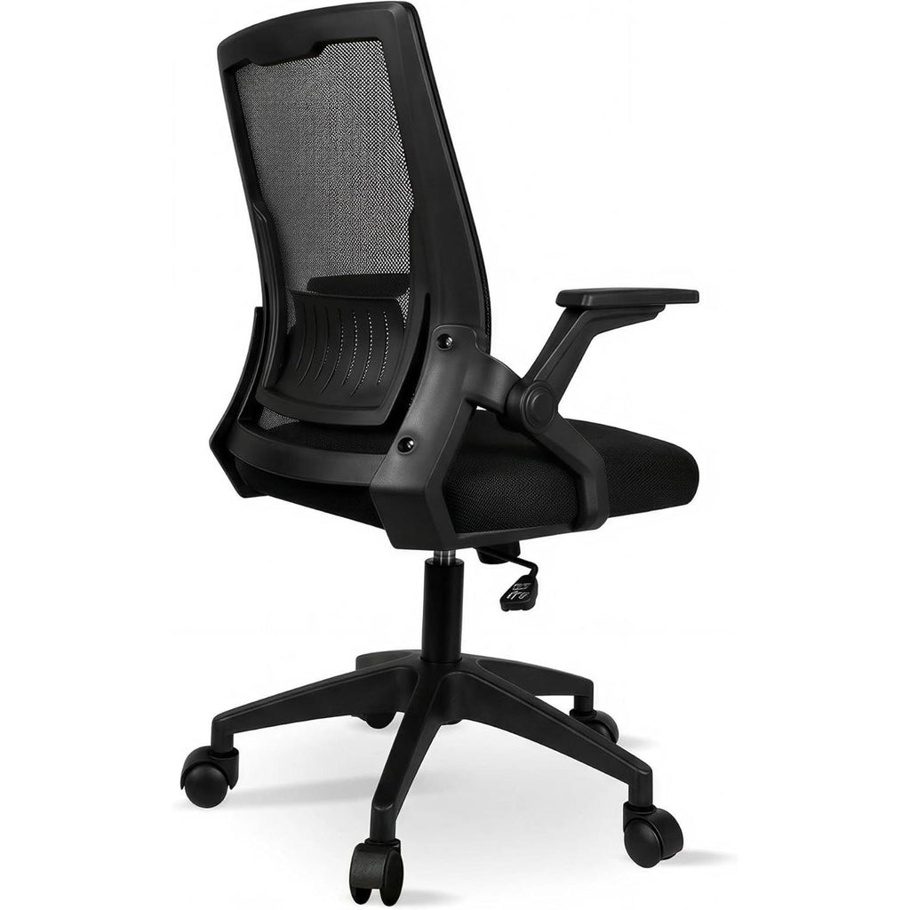 VIDITA|Silla ergonómica de oficina con tela de malla transpirable negra, estructura resistente, altura ajustable, giro de 360°, ruedas de PU silenciosas y disponible en varios colores.